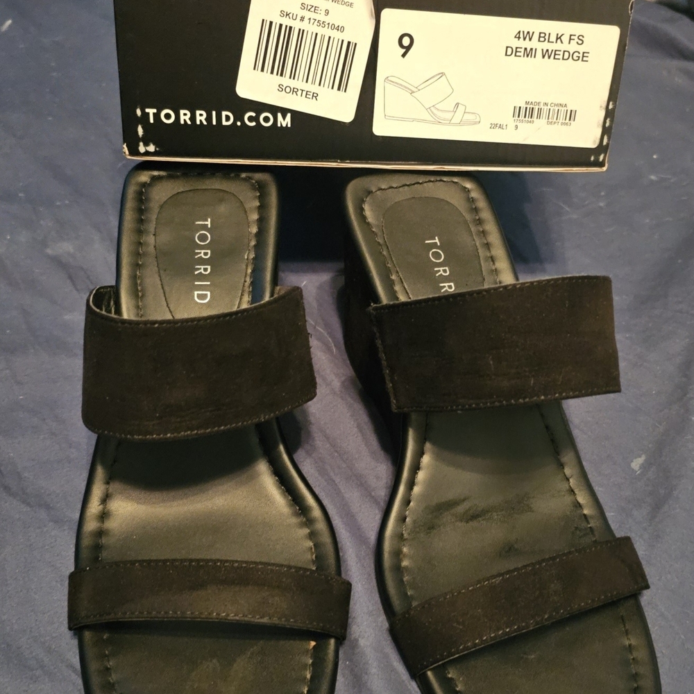 Torrid Black Slide Sandals